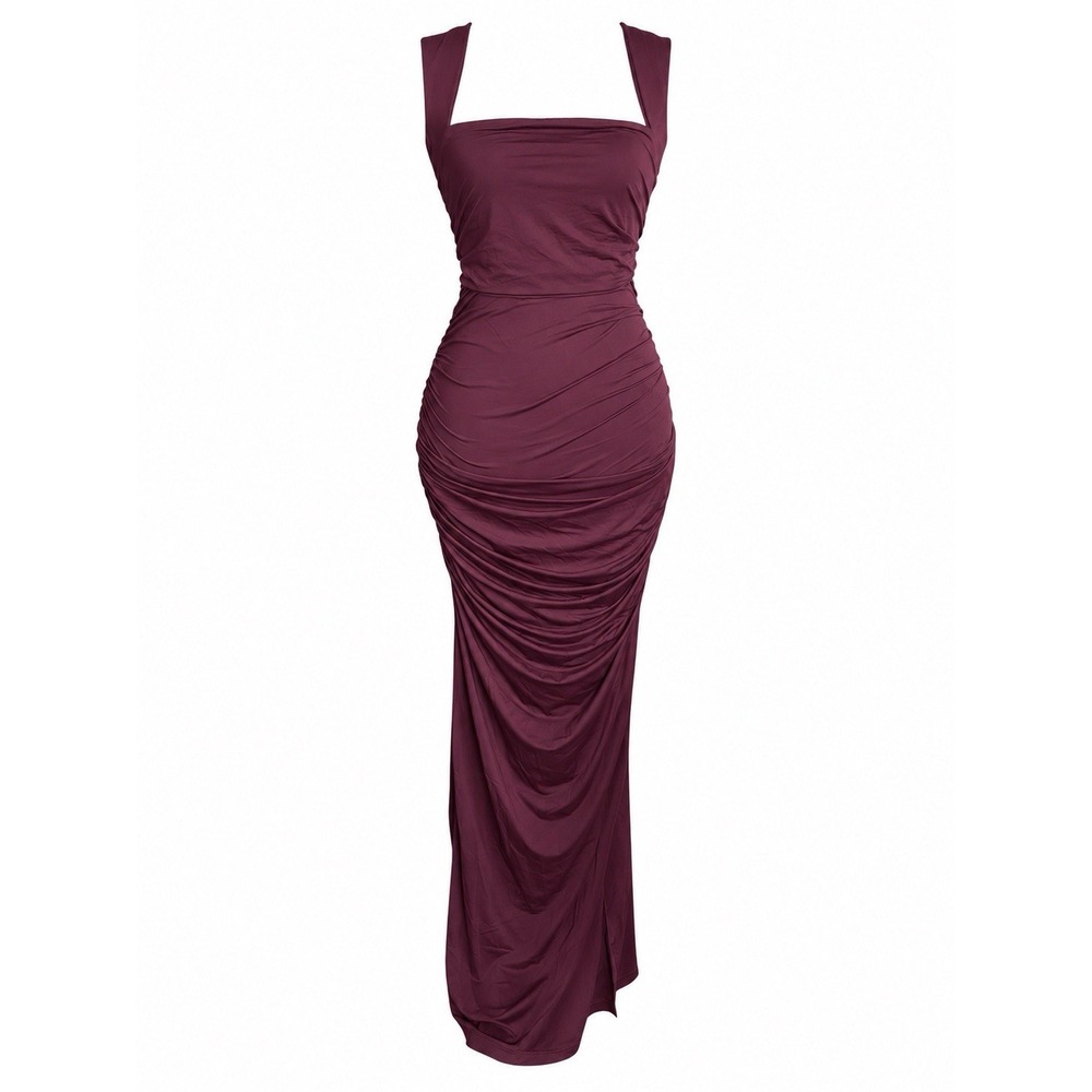 NWT Runaway The Label Sharni Ruched Midi Dress Plum Sz S Wedding Cocktail Sexy